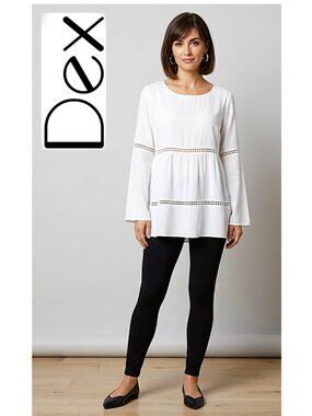DEX - White tunic top with cut out detailing